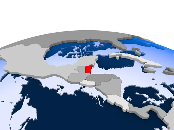 벨리즈는 바다와 세계에 빨간색으로 됩니다 일러스트 — 스톡 사진