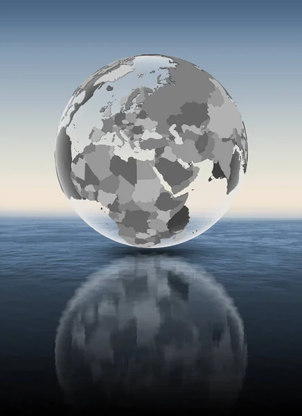 Cyprus Flag Translucent Globe Water Illustration — Stock Photo, Image