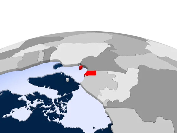 기니는 바다와 세계에 빨간색으로 됩니다 일러스트 — 스톡 사진
