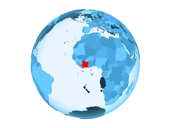 Ivory Coast Highlighted Red Blue Political Globe Transparent Oceans Illustration — Stock Photo, Image