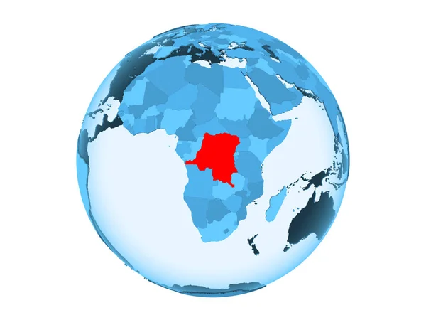 Democratische Republiek Congo Gemarkeerd Het Rood Blauwe Politieke Wereldbol Met — Stockfoto