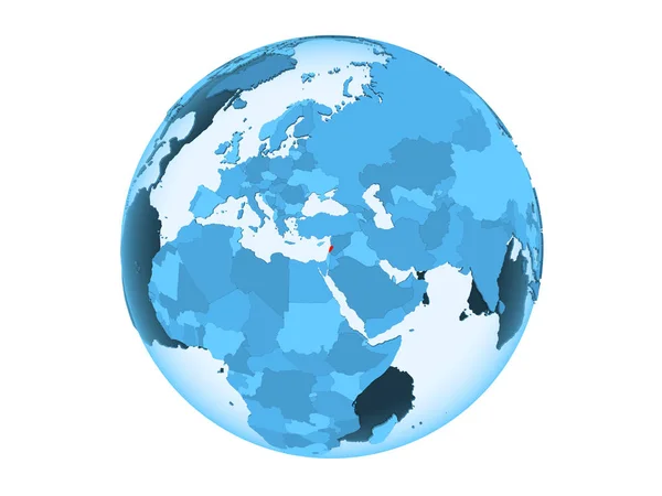 Ліван Виділено Червоним Кольором Синій Політичних Глобусом Допомогою Прозорих Океанів — стокове фото