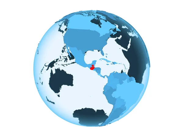 Гватемала Виділено Червоним Кольором Синій Політичних Глобусом Допомогою Прозорих Океанів — стокове фото