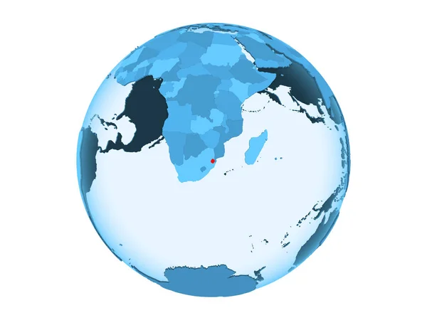 Swaziland Rött Blå Politiska Jordglob Med Öppet Hav Illustration Isolerade — Stockfoto