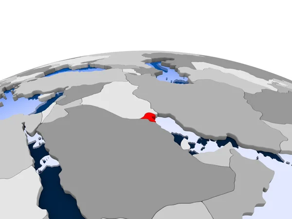 Κουβέιτ Επισημαίνονται Κόκκινο Χρώμα Στην Πολιτική Σφαίρα Διαφανή Ωκεανούς Απεικόνιση — Φωτογραφία Αρχείου