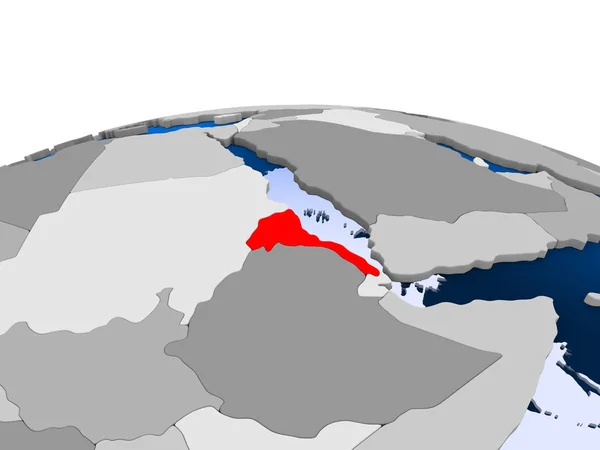 Eritrea Pirossal Politikai Földgömb Átlátható Óceánok Illusztráció — Stock Fotó