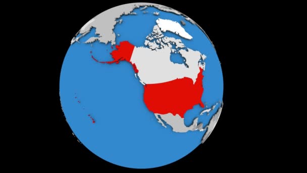 EUA em globo político — Vídeo de Stock