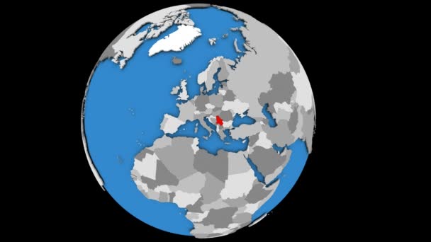 Szerbia a politikai földgömb — Stock videók