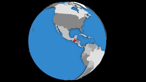 Гватемала на политической планете — стоковое видео