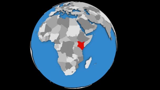 Quênia em globo político — Vídeo de Stock