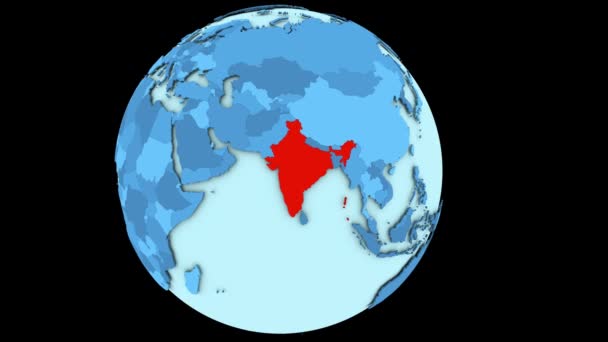 India en el planeta azul — Vídeo de stock