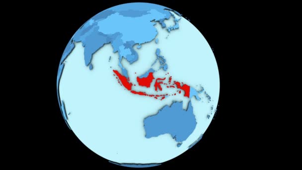 Indonesien auf blauem Planeten — Stockvideo