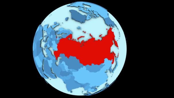 Russland auf blauem Planeten — Stockvideo