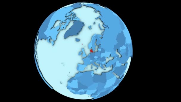 Dinamarca no planeta azul — Vídeo de Stock