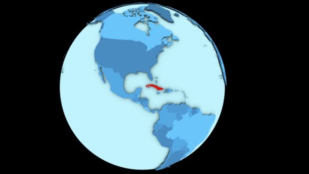 Cuba en planeta azul — Vídeos de Stock