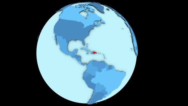 多米尼加共和国在蓝色行星 — 图库视频影像
