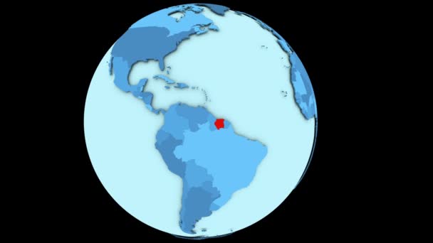 Suriname op de blauwe planeet — Stockvideo