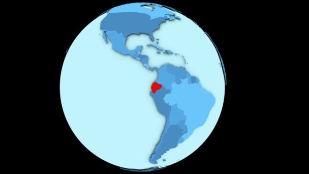 Equador em planeta azul — Vídeo de Stock