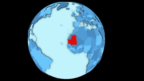 Мавритания на голубой планете — стоковое видео