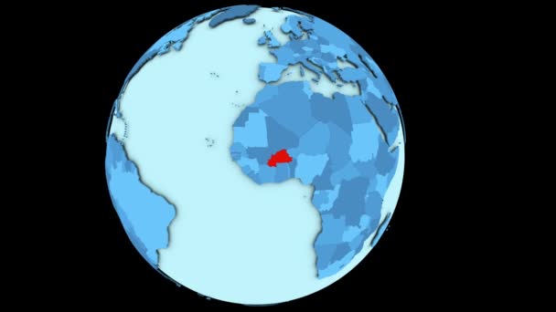Буркина-Фасо на голубой планете — стоковое видео