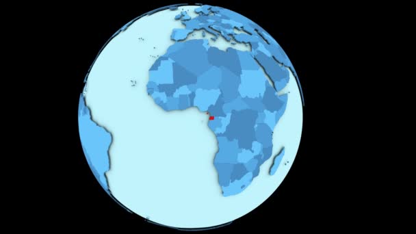 Guinea Ecuatorial en el planeta azul — Vídeo de stock