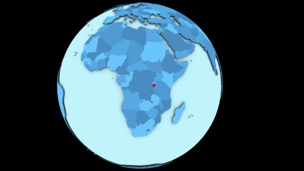 Burundi en el planeta azul — Vídeos de Stock