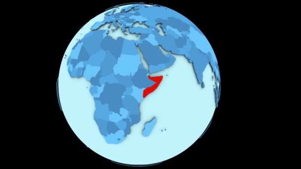 在蓝色星球上的索马里 — 图库视频影像
