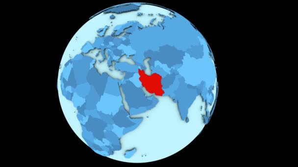 Iran on blue planet — Stock Video