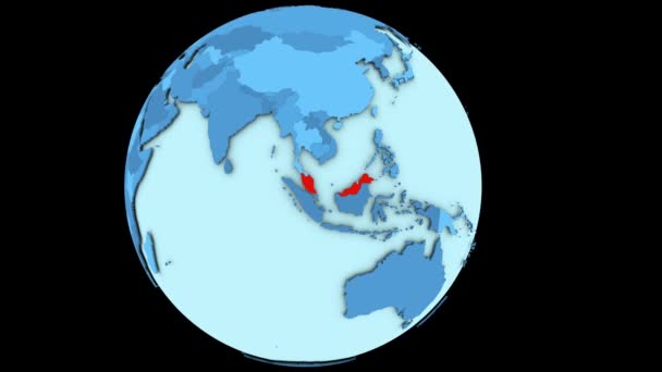 Malaysia auf blauem Planeten — Stockvideo