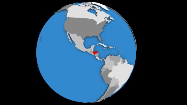 Zooming in on Honduras on political globe — Stock Video