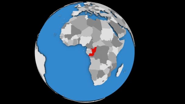 Zoomer sur le Congo sur le globe politique — Video