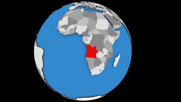 Zooming in on Angola on political globe — Stock Video