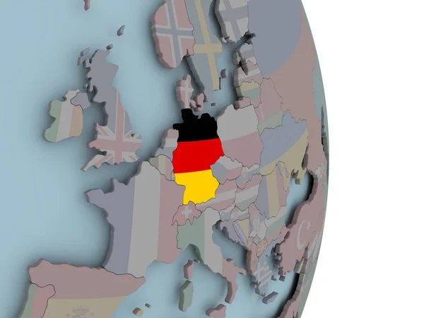 Німеччина Вбудованих Національний Прапор Політичні Земної Кулі Ілюстрація — стокове фото