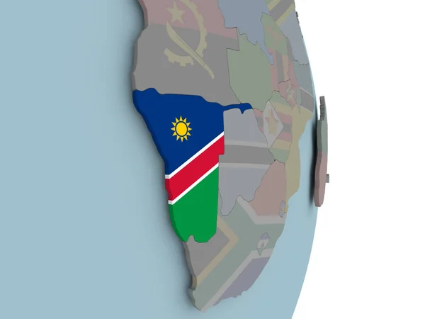 Namibia Embedded National Flag Political Globe Illustration — Stock Photo, Image