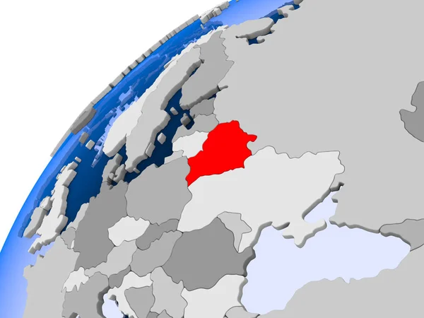 Beyaz Rusya Görünür Ülke Sınırları Şeffaf Okyanuslar Ile Basit Siyasi — Stok fotoğraf