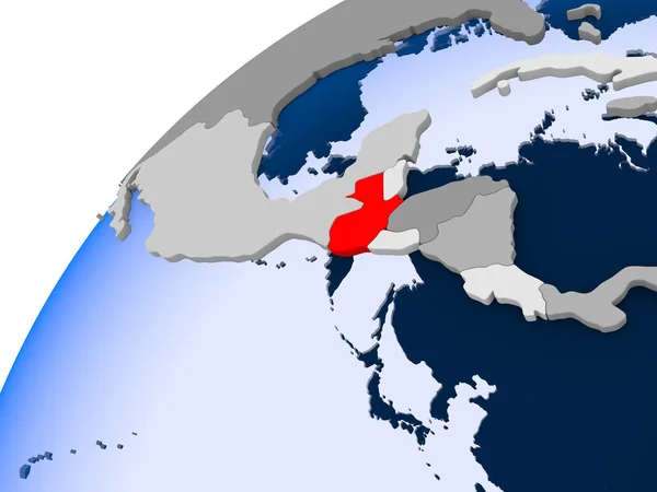 Гватемала Простом Политическом Глобусе Видимыми Границами Страны Прозрачными Океанами Иллюстрация — стоковое фото