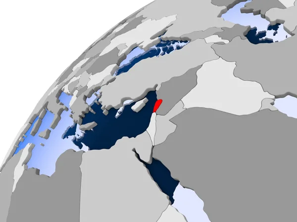 Libanon Eenvoudige Politieke Wereldbol Met Zichtbare Landsgrenzen Transparante Oceanen Illustratie — Stockfoto