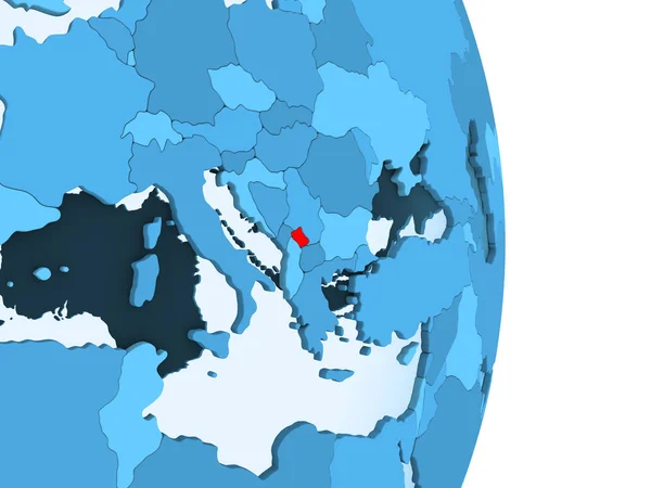 Kosova Kırmızı Görünür Ülke Sınırları Şeffaf Okyanuslar Ile Basit Mavi — Stok fotoğraf