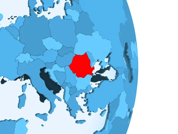 빨간색으로 보이는 테두리와 바다와 간단한 세계에 루마니아 일러스트 — 스톡 사진