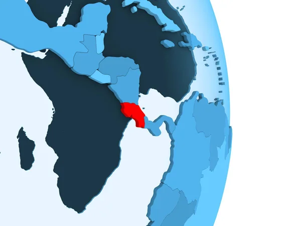 Kostarika Červené Barvě Jednoduché Modré Politické Globe Hranice Země Viditelné — Stock fotografie