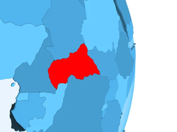 Centraal Afrika Het Rood Eenvoudige Blauwe Politieke Wereldbol Met Zichtbare — Stockfoto