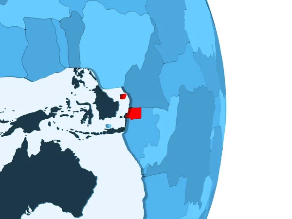 Equatoriaal Guinea Het Rood Eenvoudige Blauwe Politieke Wereldbol Met Zichtbare — Stockfoto