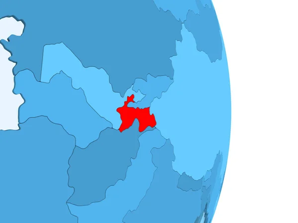 Tadzjikistan Het Rood Eenvoudige Blauwe Politieke Wereldbol Met Zichtbare Landsgrenzen — Stockfoto