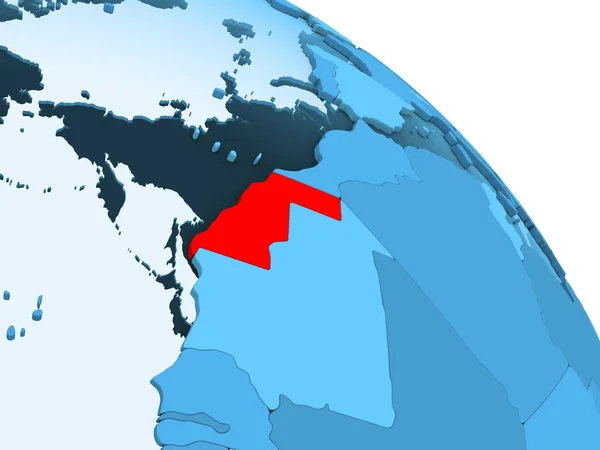 Sahara Occidentale Evidenziato Sul Modello Blu Del Globo Politico Con — Foto Stock