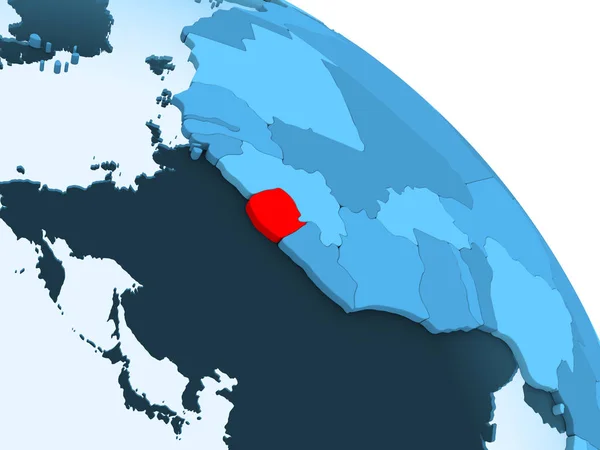 Sierra Leone Highlighted Blue Model Political Globe Transparent Oceans Illustration — Stock Photo, Image