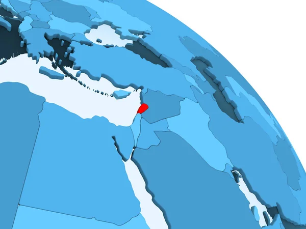 Ливан Выделил Голубую Модель Политического Глобуса Прозрачными Океанами Иллюстрация — стоковое фото