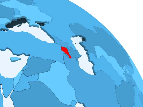 Ermenistan Şeffaf Okyanuslar Ile Siyasi Küre Mavi Boyutlu Model Üzerinde — Stok fotoğraf