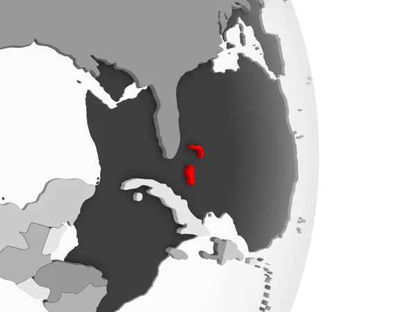 Μπαχάμες Επισημαίνονται Κόκκινο Χρώμα Γκρι Πολιτικό Πλανήτη Διαφανή Ωκεανούς Απεικόνιση — Φωτογραφία Αρχείου