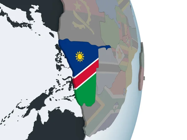 Namíbia Mundo Político Com Bandeira Embutida Ilustração — Fotografia de Stock