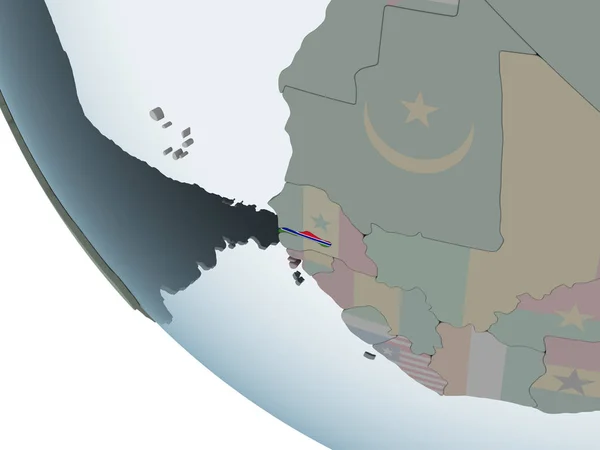 Gambia Political Globe Embedded Flag Illustration — Stock Photo, Image